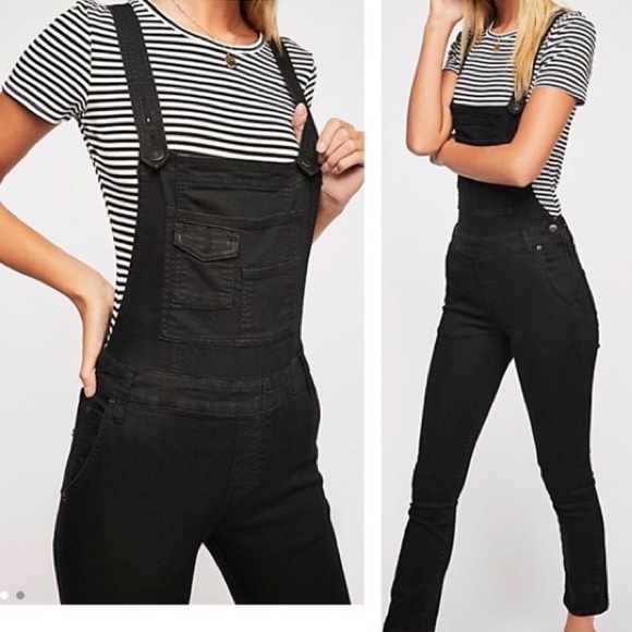 free people black overalls